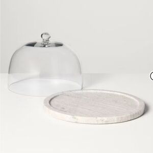 Marble Covered Dessert Stand Warm Gray